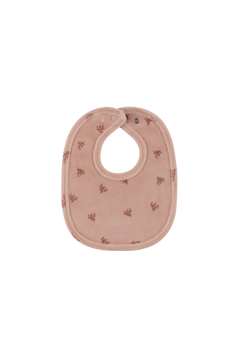 Velour Leaf Pattern Collection - Bib, Main, color, Pink