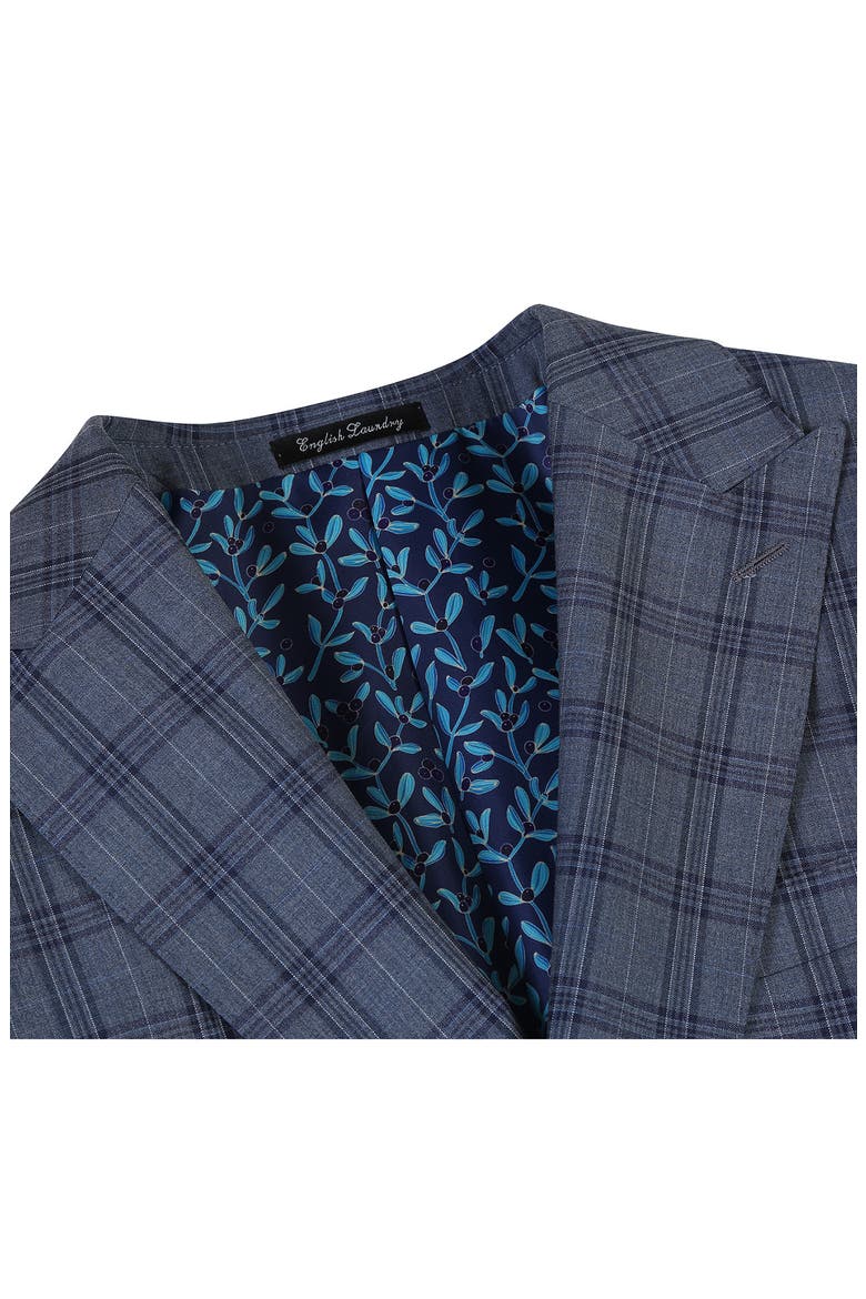 Plaid Trim Fit Wool Blend Two-Piece Suit, Alternate, color, GRAY