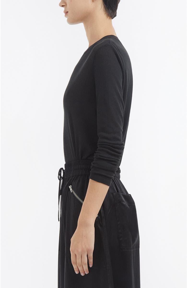 CO Crewneck Long Sleeve in Cotton Jersey, Alternate, color, Black