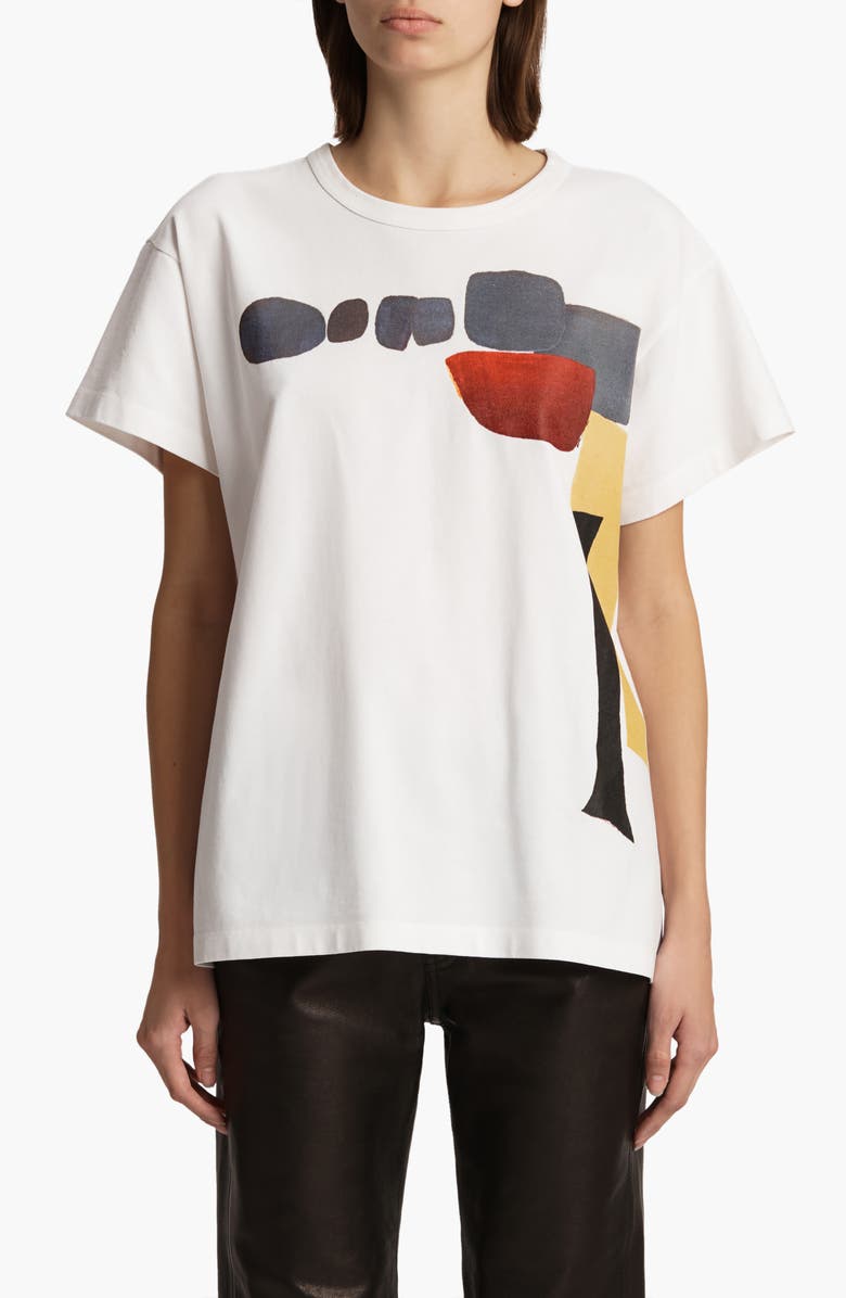 Khaite Maeve Cotton Jersey Graphic T-Shirt, Main, color, White Multi