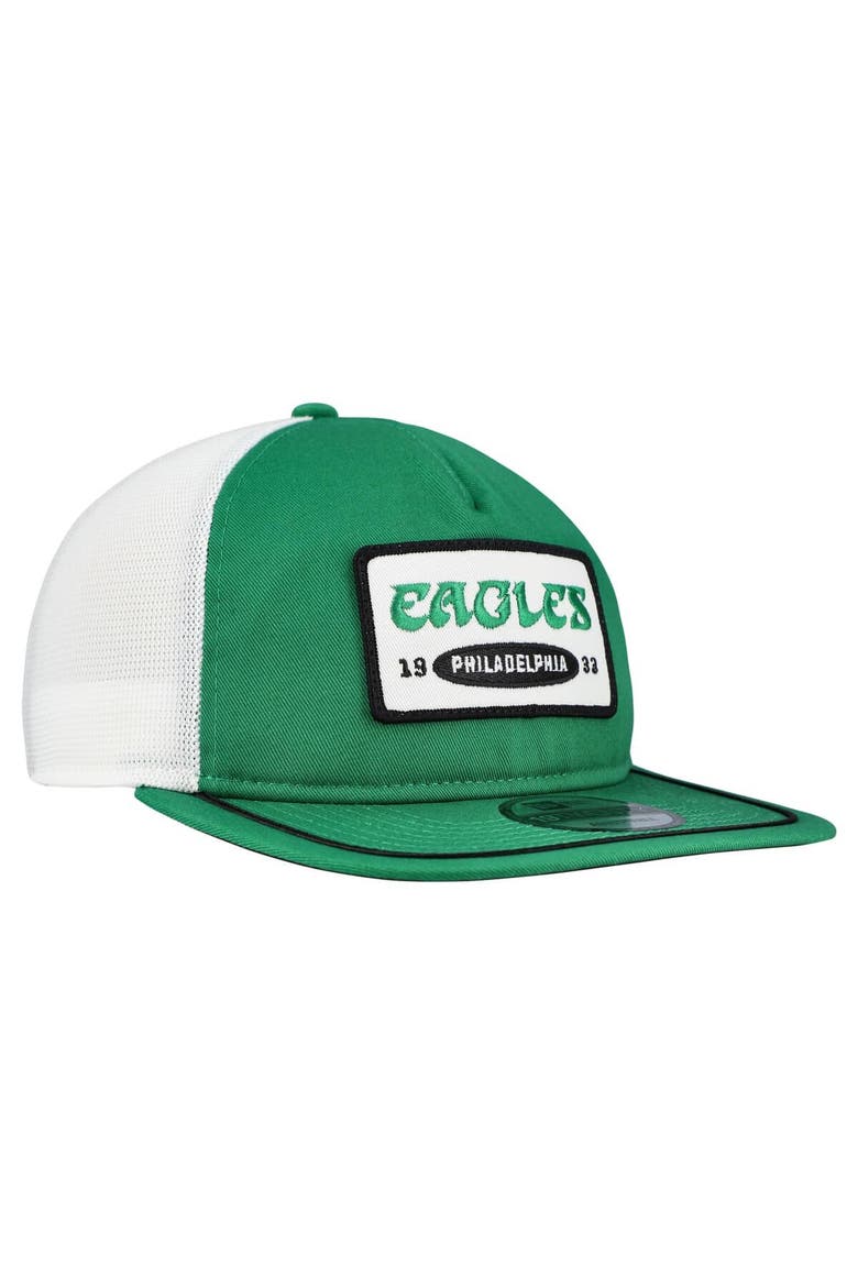 Men's New Era Kelly Green/White Philadelphia Eagles Patch 19TWENTY Adjustable Hat, Alternate, color, Kelly Green