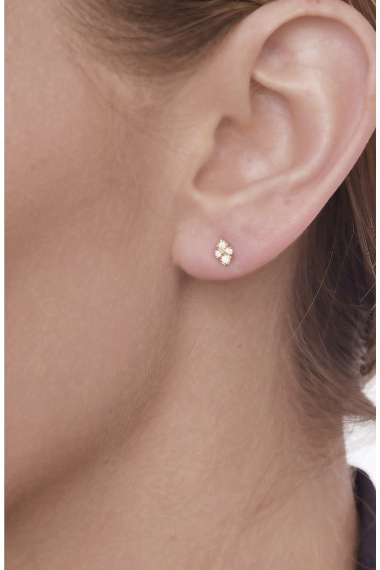 Diamond Quad Stud Earrings (Nordstrom Exclusive), Alternate, color, YELLOW GOLD
