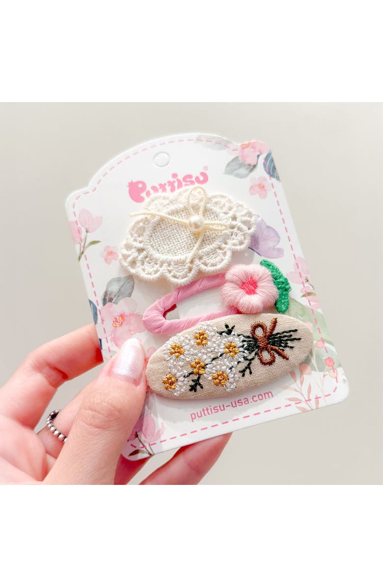 Puttisu Garden Blossom Hair Clip Set of 5, Alternate, color, Pink