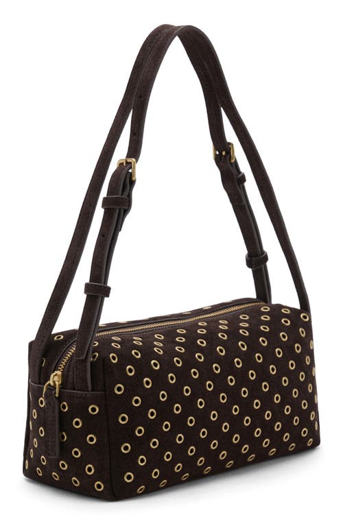 Mango Suede Eyelet Shoulder Bag In Brown