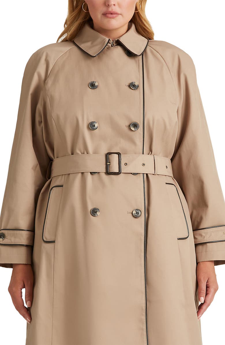 Lauren Ralph Lauren Water Repellent Cotton Blend Belted Trench Coat, Alternate, color, 
