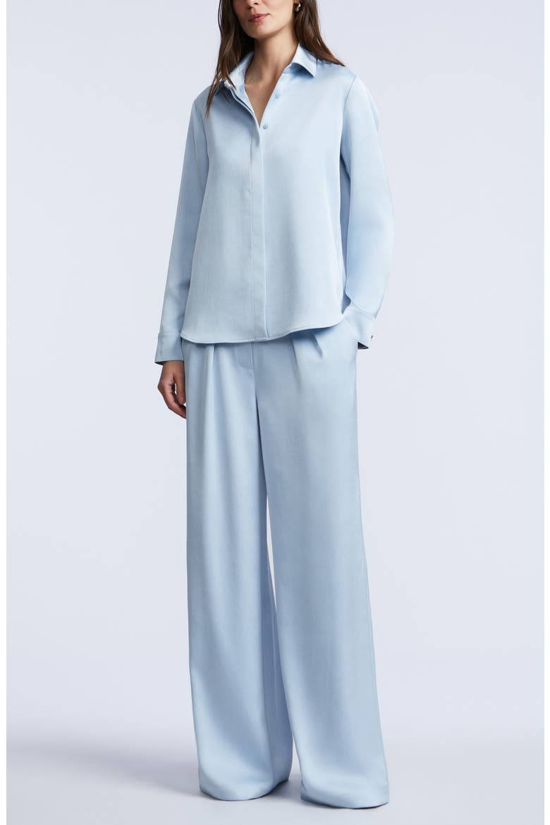 Relaxed Tailored Wide Leg Pants, Alternate, color, SKYWAY