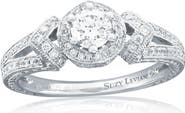 SOUZANA by Suzy Levian 18K White Gold 0.35ct GIA-Certified Diamond & 0.44cttw Diamond Ring
