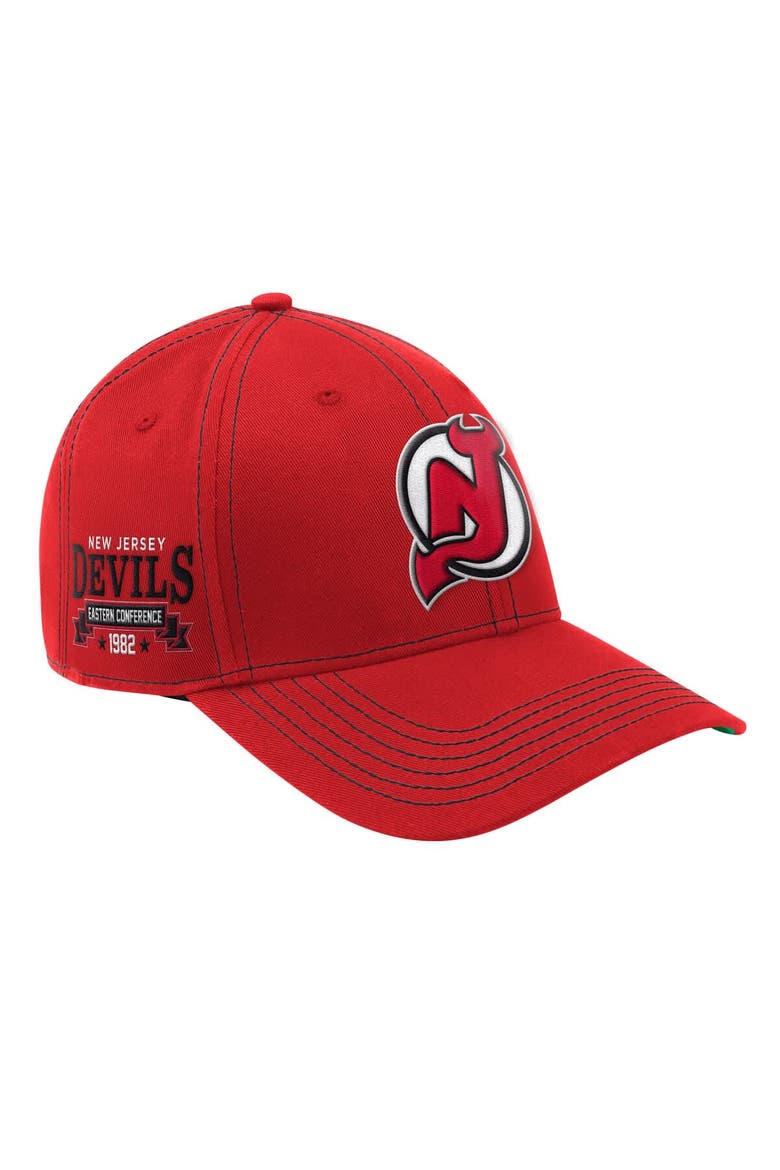 Men's Starter  Red New Jersey Devils Sphere II Curved Starfit Adjustable Hat, Main, color, Red