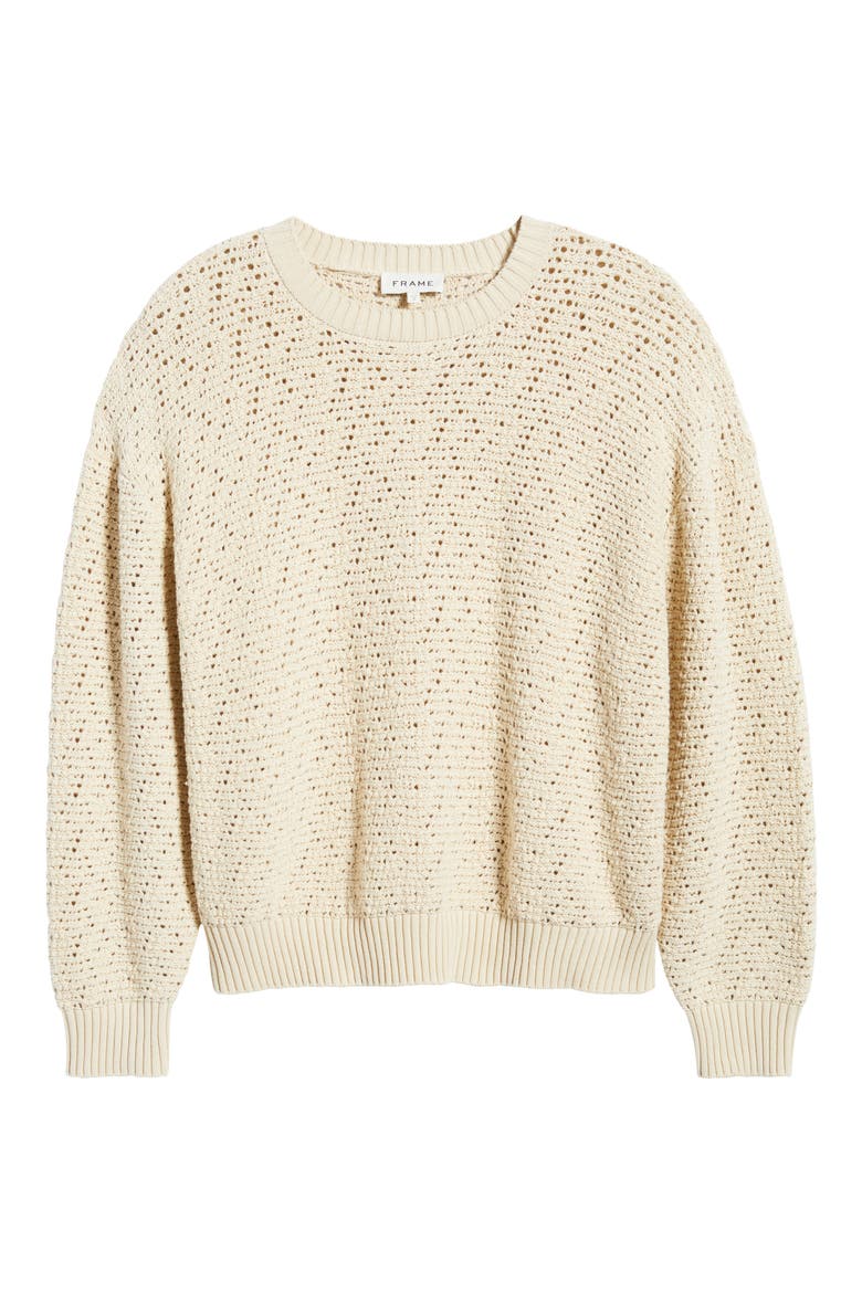Open Stitch Cotton Sweater, Alternate, color, LIGHT STONE