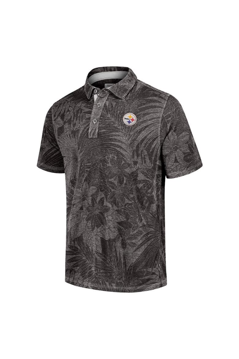 Men's Tommy Bahama Black Pittsburgh Steelers Sport Santiago Paradise Polo, Alternate, color, Black