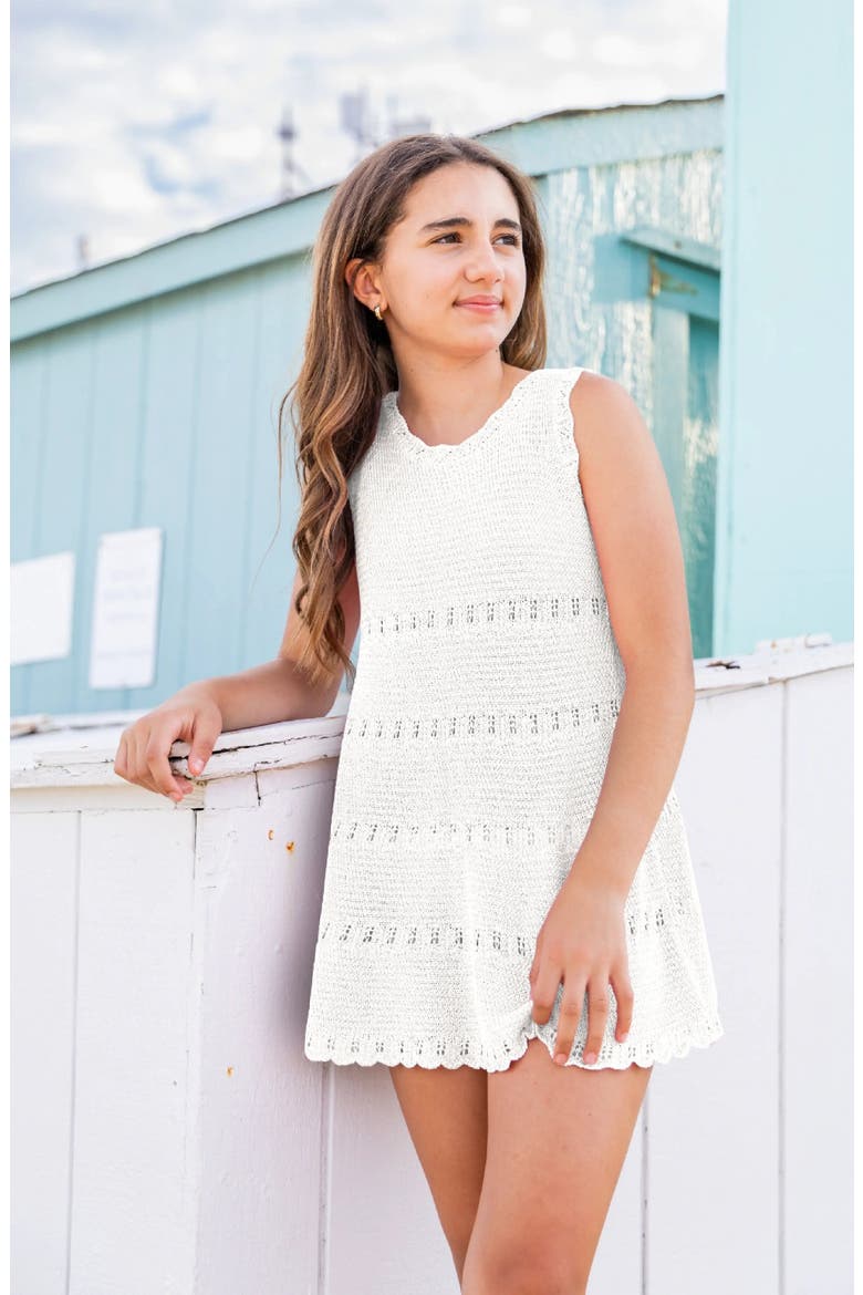 Crochet Flare Summer Dress, Alternate, color, White