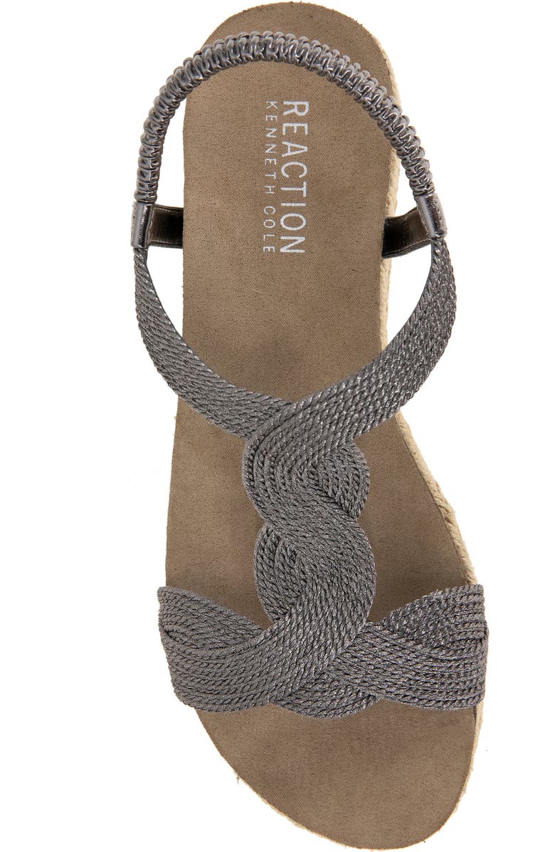 Reaction Kenneth Cole Harmony Espadrille Platform Sandal, Alternate, color, Pewter Fabric