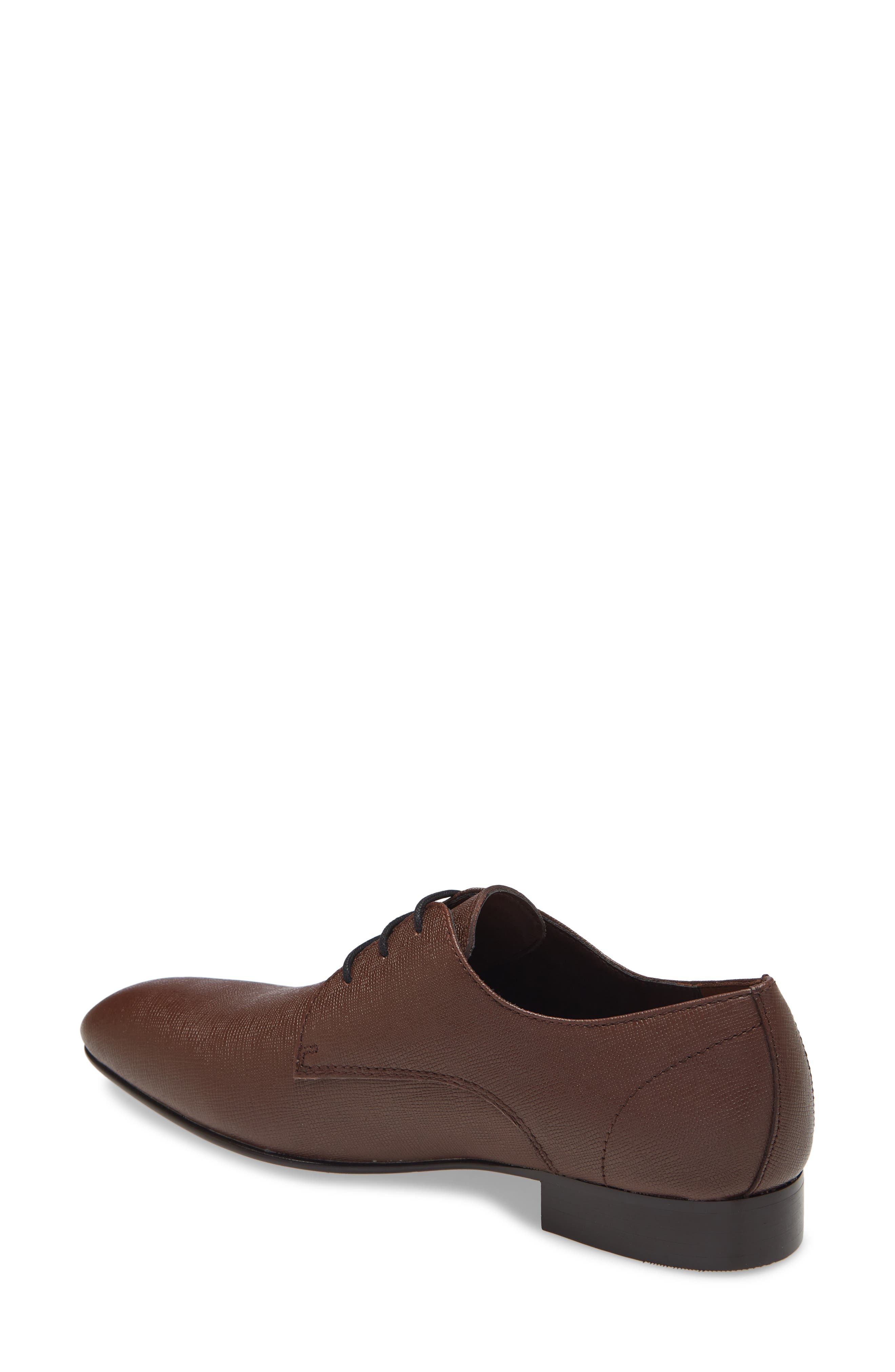 Albert Plain Toe Derby, Alternate, color, BROWN DARK SAFFIANO