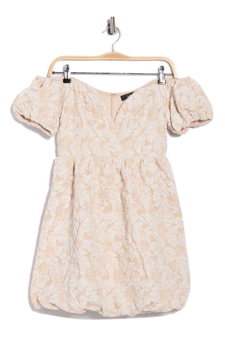 Avery Jacquard Puff Sleeve Minidress, Alternate, color, PINK
