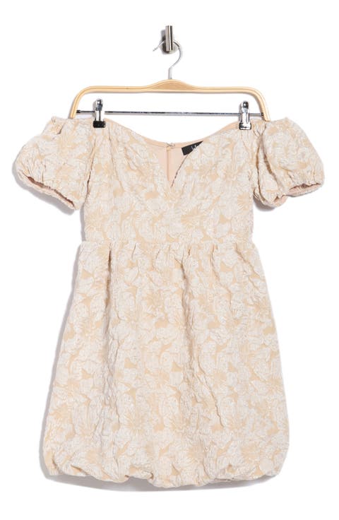 Avery Jacquard Puff Sleeve Minidress