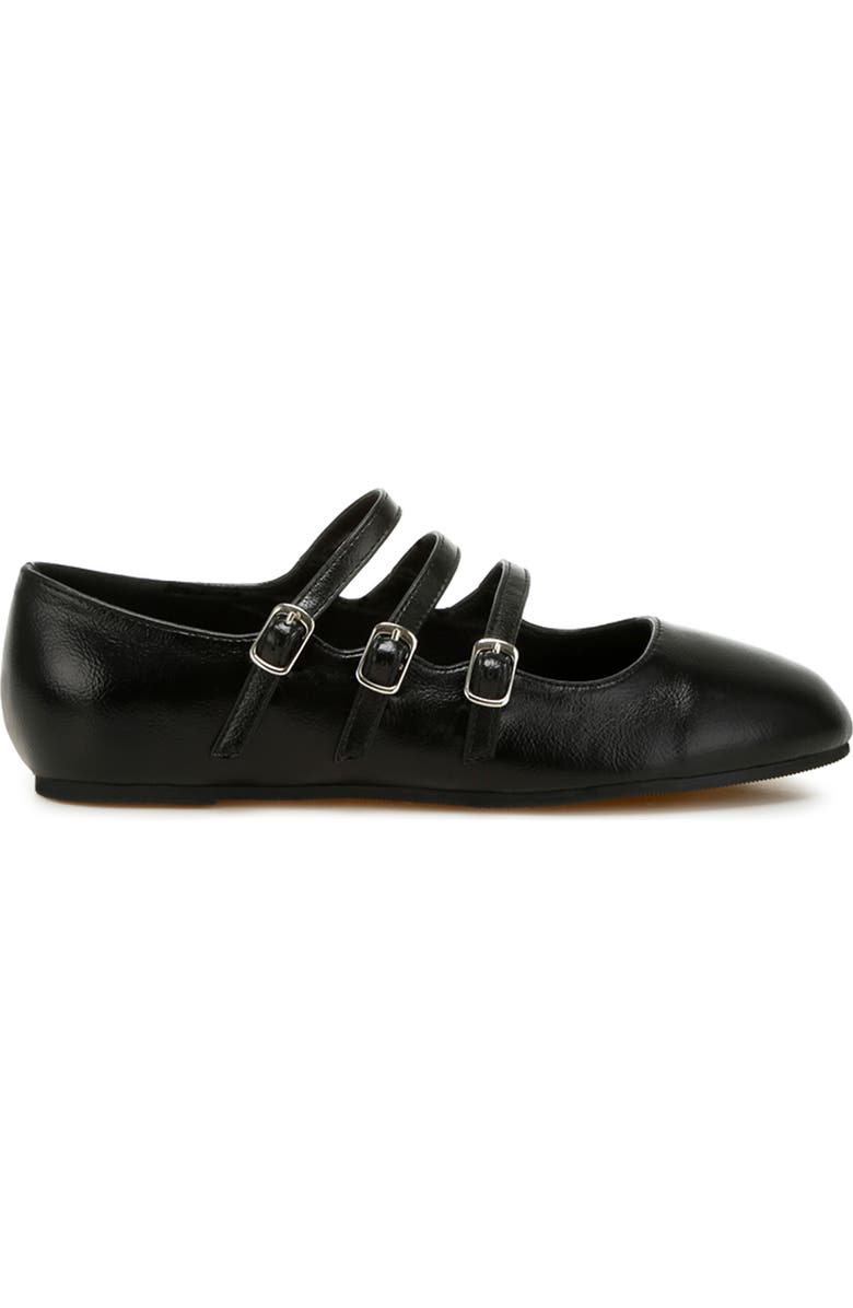 Rag & Co Macarina Triple Strap Mary Jane Flat, Alternate, color, Black