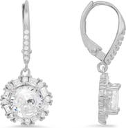 Queen Jewels Sterling Silver CZ Drop Earrings