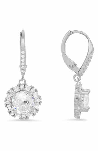 Sterling Silver CZ Drop Earrings