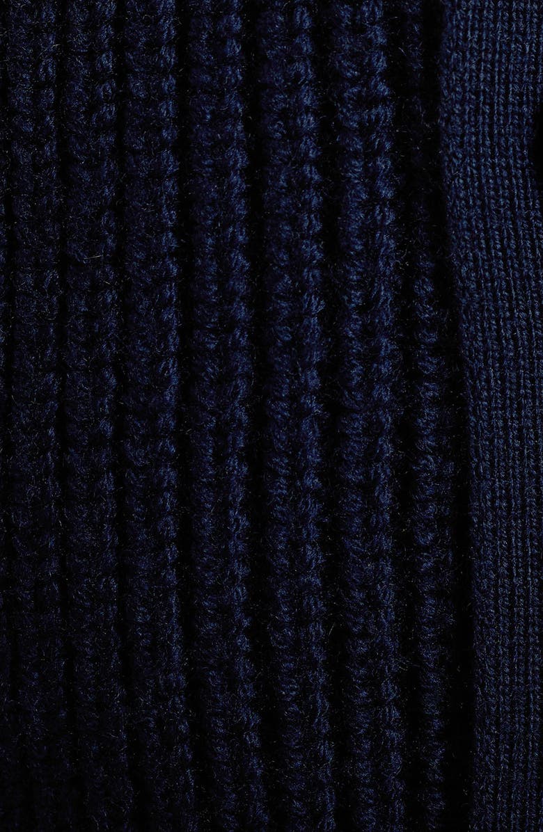 Bugatchi Rib Merino Wool Cardigan, Alternate, color, Navy