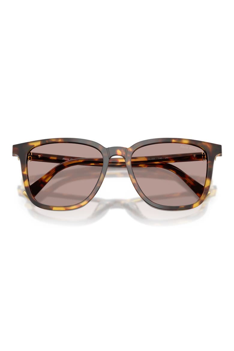 53mm Square Sunglasses, Alternate, color, HONEY HAVANA / LIGHT PURPLE