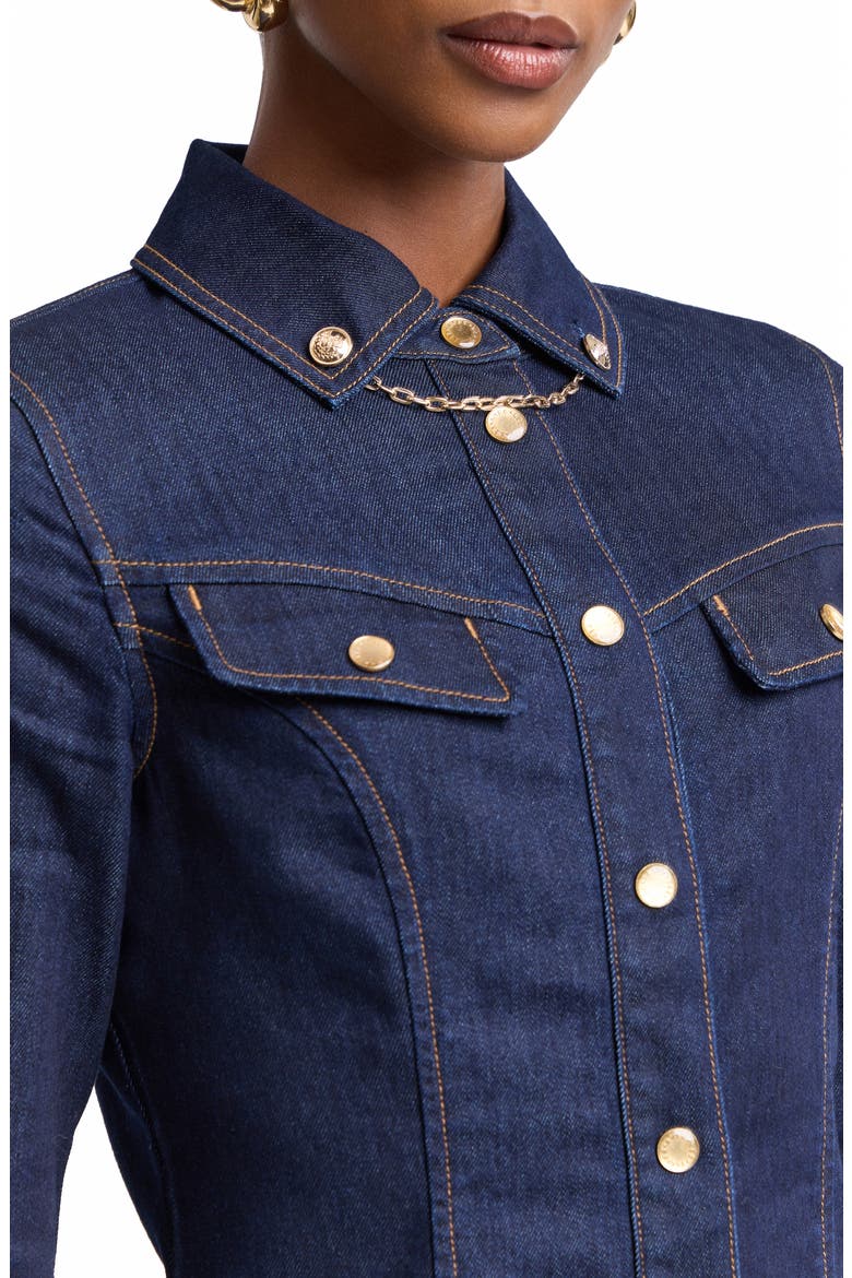 Slim Fit Stretch Denim Shirt, Alternate, color, FELL WASH