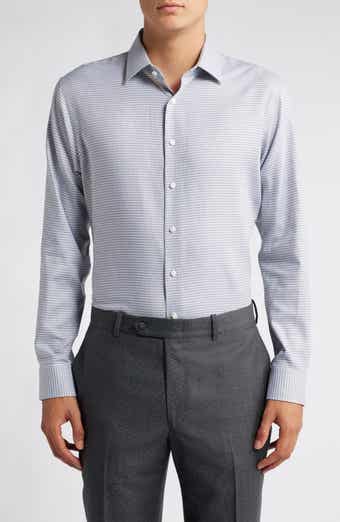 Nordstrom Trim Fit Microcheck Cotton Dress Shirt