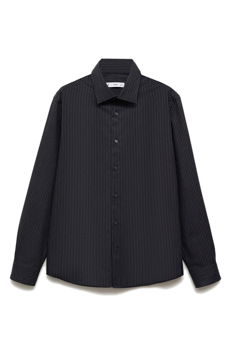 MANGO Slim Fit Pinstripe Button-Up Shirt, Alternate, color,