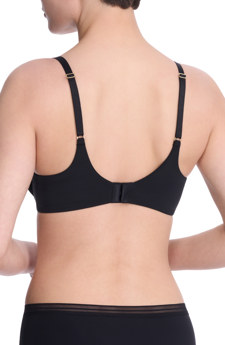 Natori Love Lace Back Smoothing Underwire T-Shirt Bra, Alternate, color, Black