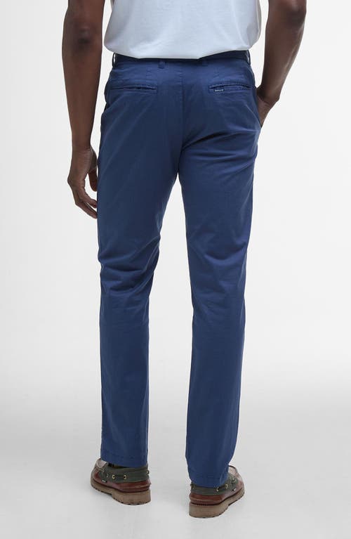 Shop Barbour Tailored Fit Flat Front Stretch Cotton Chinos In Oceana