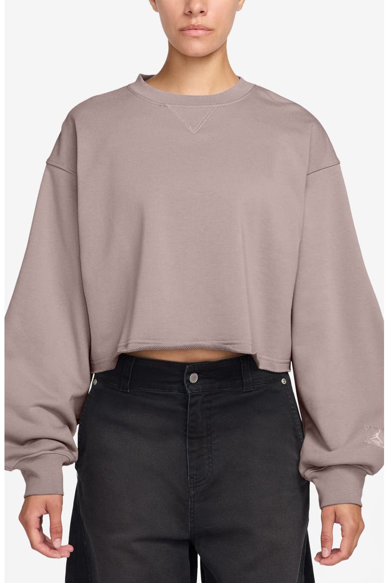 Oversize Fleece Crop Sweatshirt, Main, color, PARTICLE ROSE/ BARELY ROSE