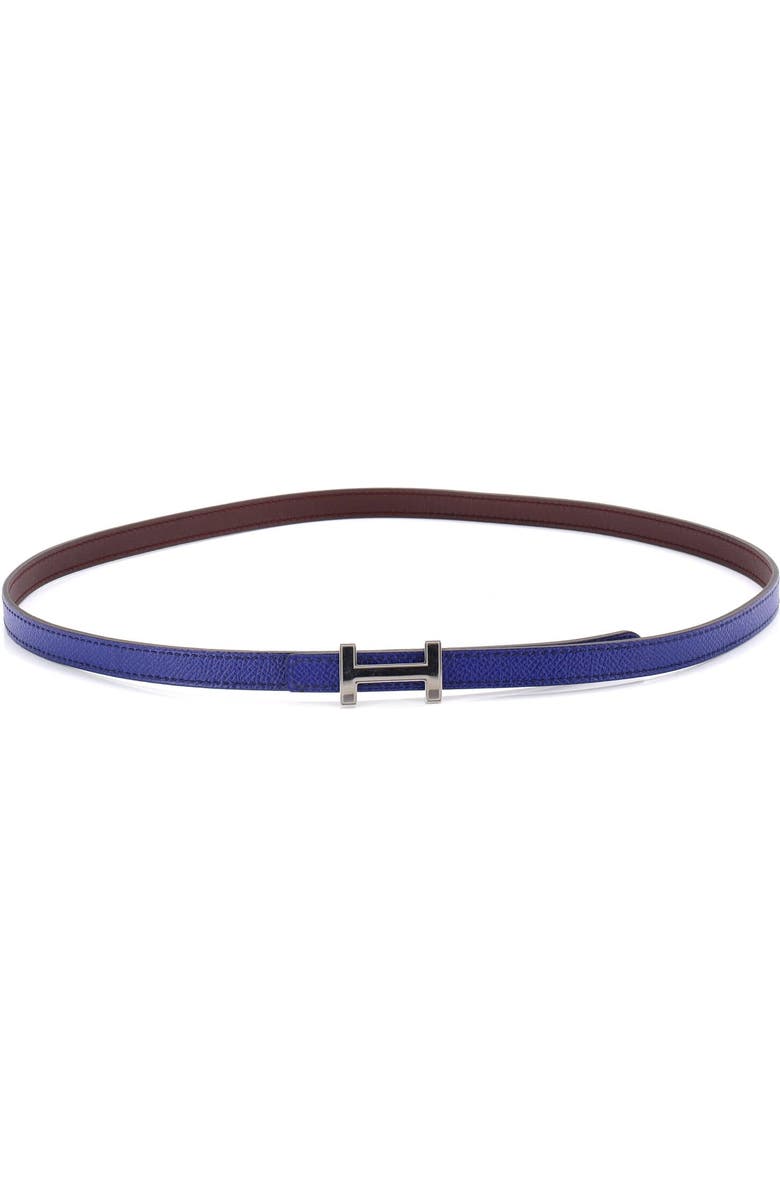 Pre-Owned Hermes Focus Reversible Belt Leather Thin, Alternate, color, Blue