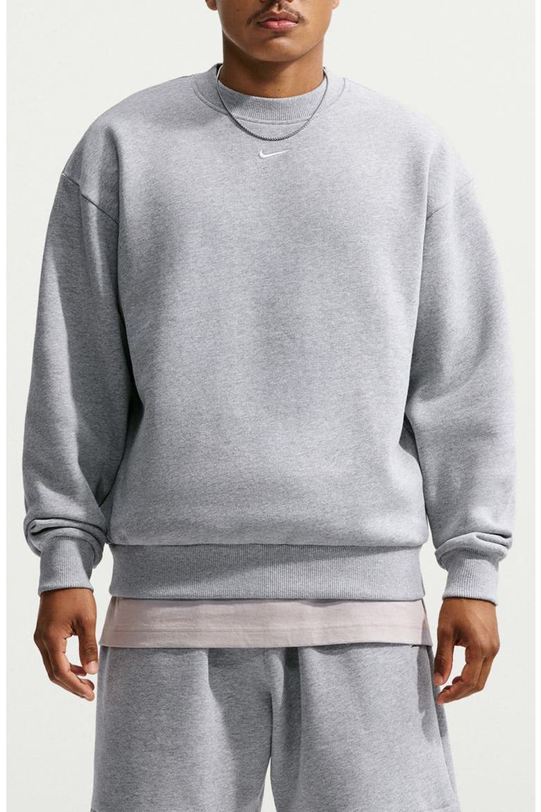 Solo Crewneck Sweatshirt, Main, color, DARK GREY HEATHER/ SAIL