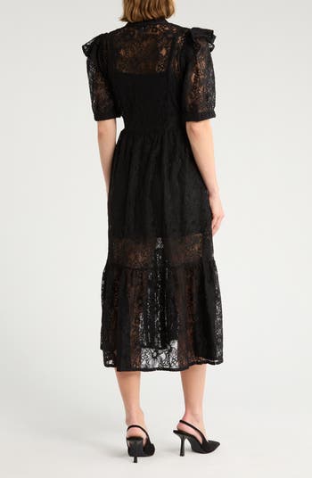 Lace Short Sleeve Shirtdress