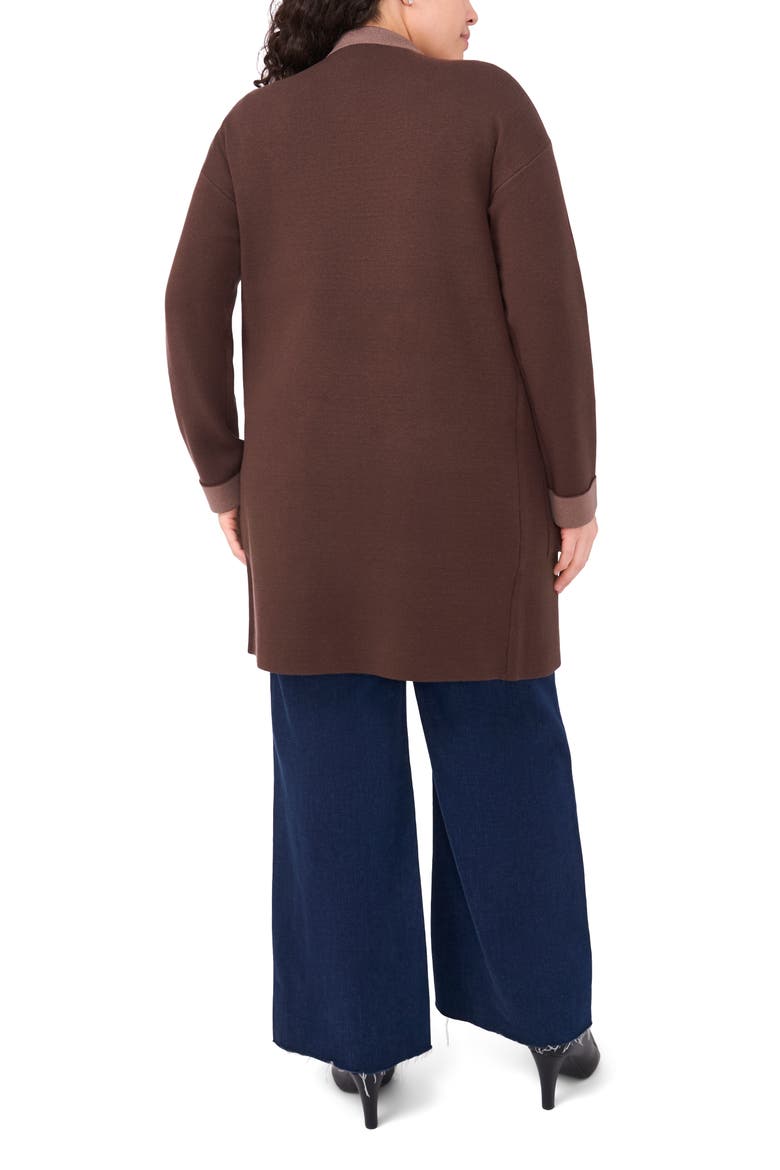 Lapel Long Cardigan, Alternate, color, DEEP COFFEE