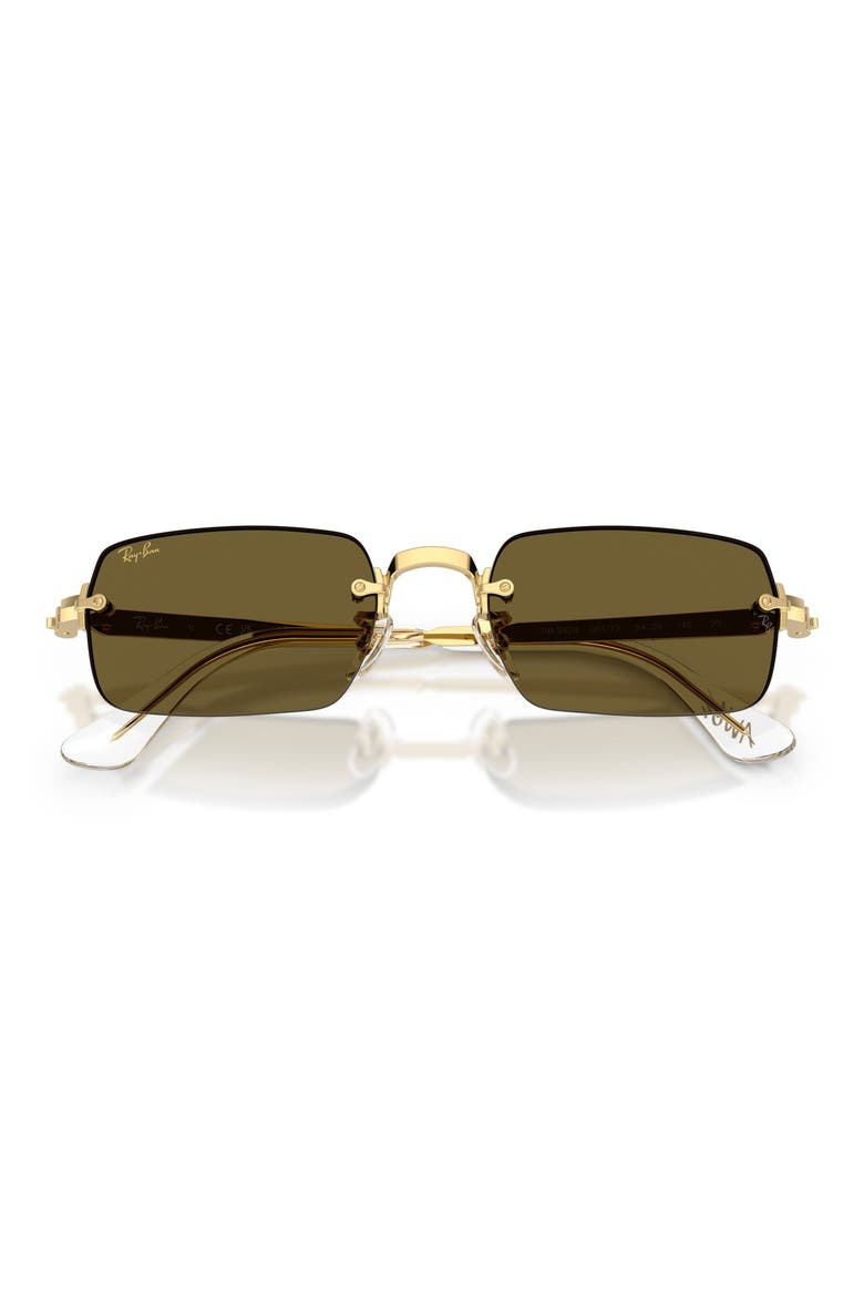 54mm Polarized Rectangular Sunglasses, Alternate, color, ARISTA / DARK BROWN
