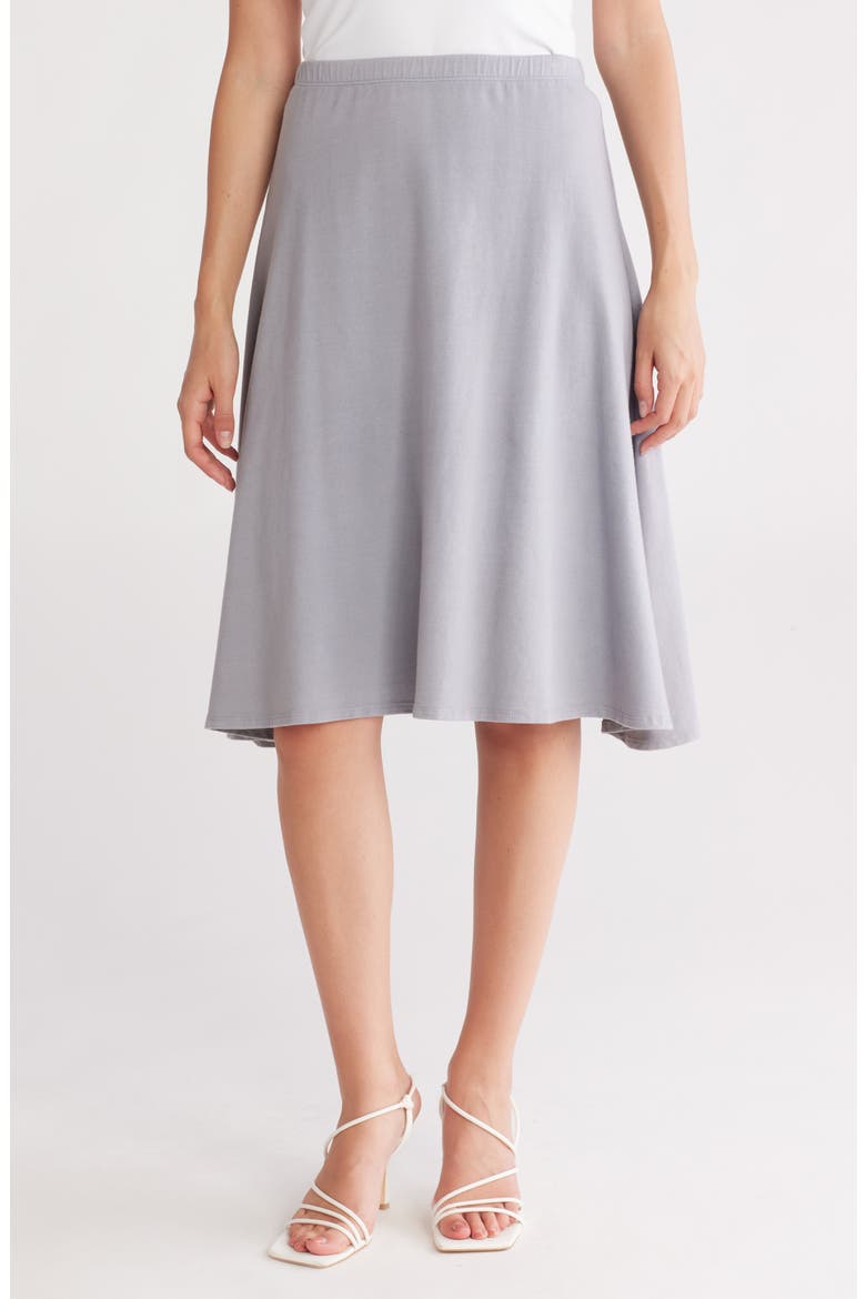 Flared Midi Skirt, Main, color, SILVER