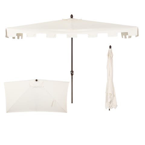 Sidney 9 ft. Classic MidCentury Rectangular Half Market Patio Umbrella with Crank, Wind Vent and UV Protection