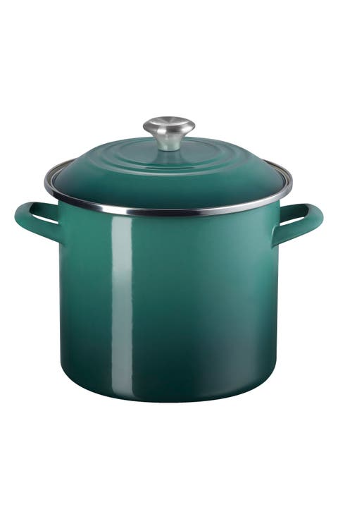 8-Quart Enameled Stainless Steel Stock Pot