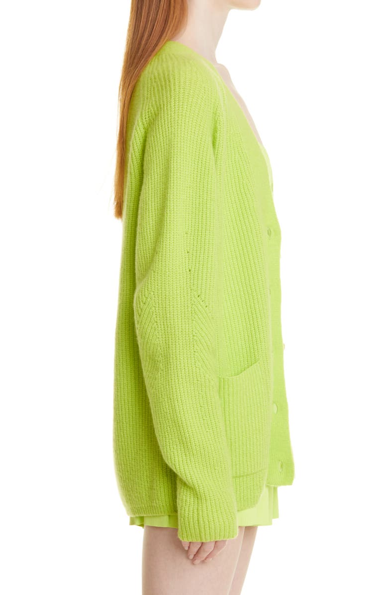 LAPOINTE Airy Oversize Rib Cashmere & Silk Cardigan, Alternate, color,
