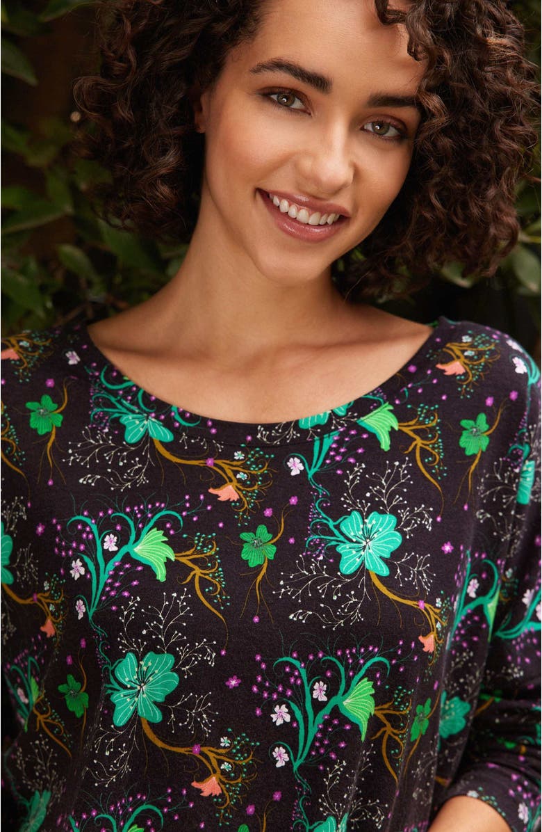 The Cat's Pajamas Pima Knit Pullover Set Floral, Alternate, color,