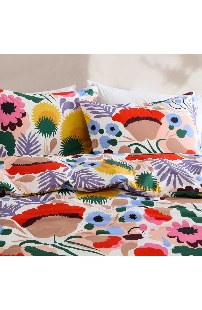 Marimekko Ojakellukka Organic Cotton Percale King Comforter & Sham Set, Alternate, color, Multi