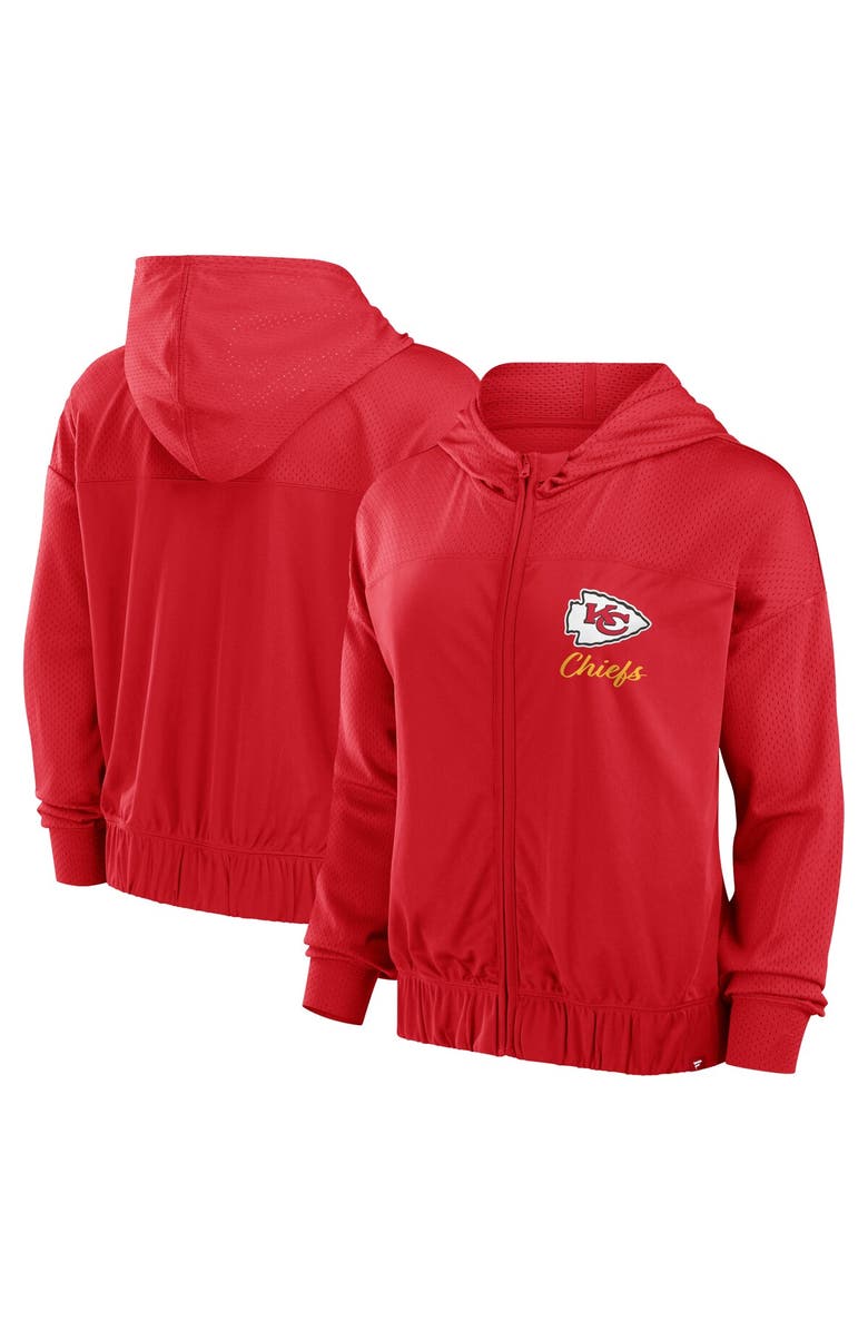 FANATICS Women's Fanatics Red Kansas City Chiefs Script Lock Full-Zip Hoodie, Main, color, 