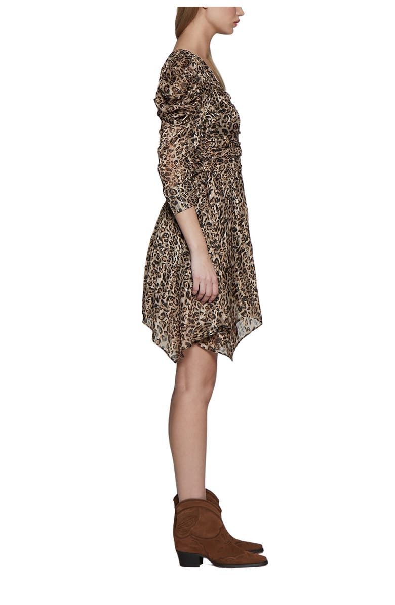 Walter Baker Jenson Puff Shoulder Leopard Print Dress, Alternate, color, 