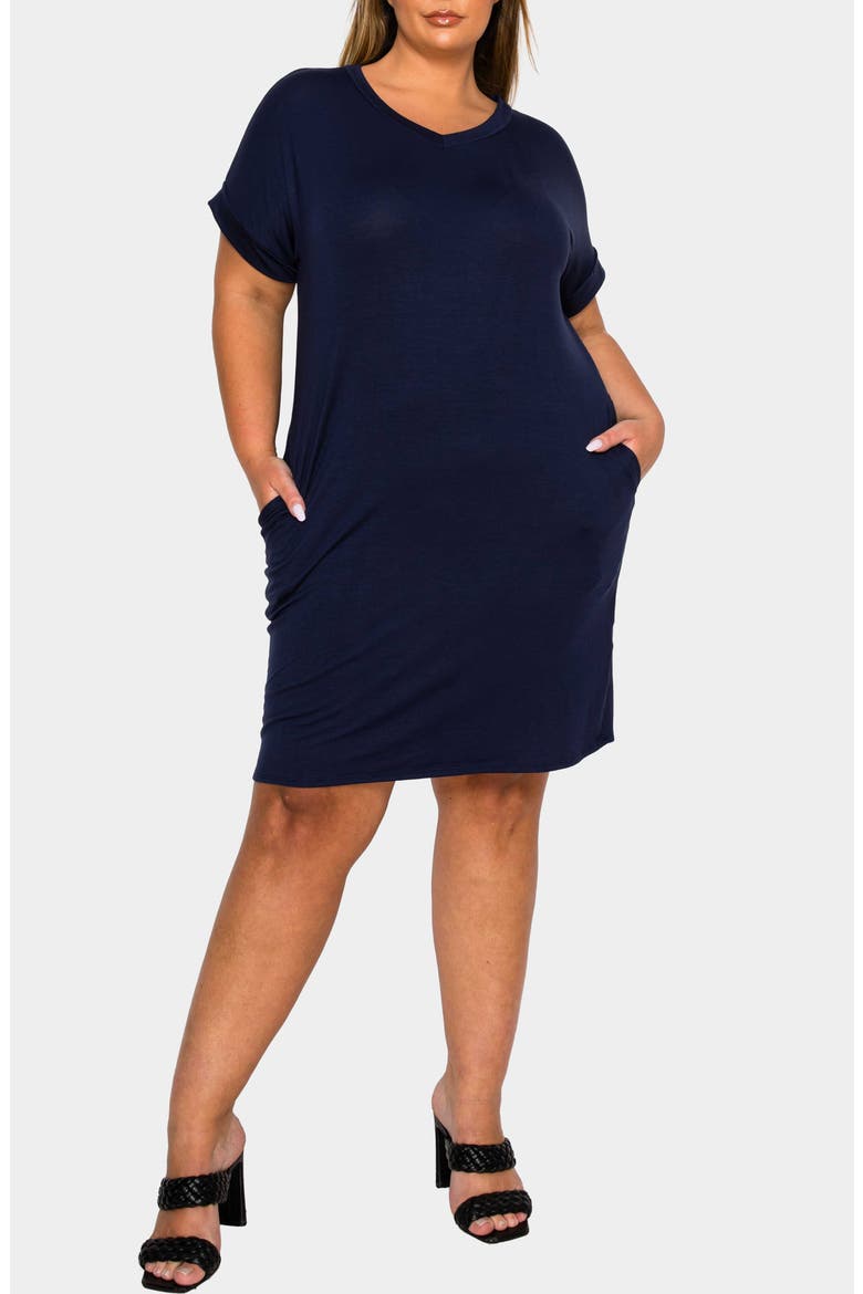 Mia Everyday T-Shirt Dress, Alternate, color, NAVY