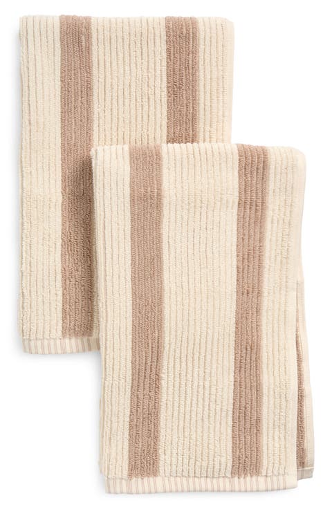 2-Pack Reversible Stripe Hand Towel