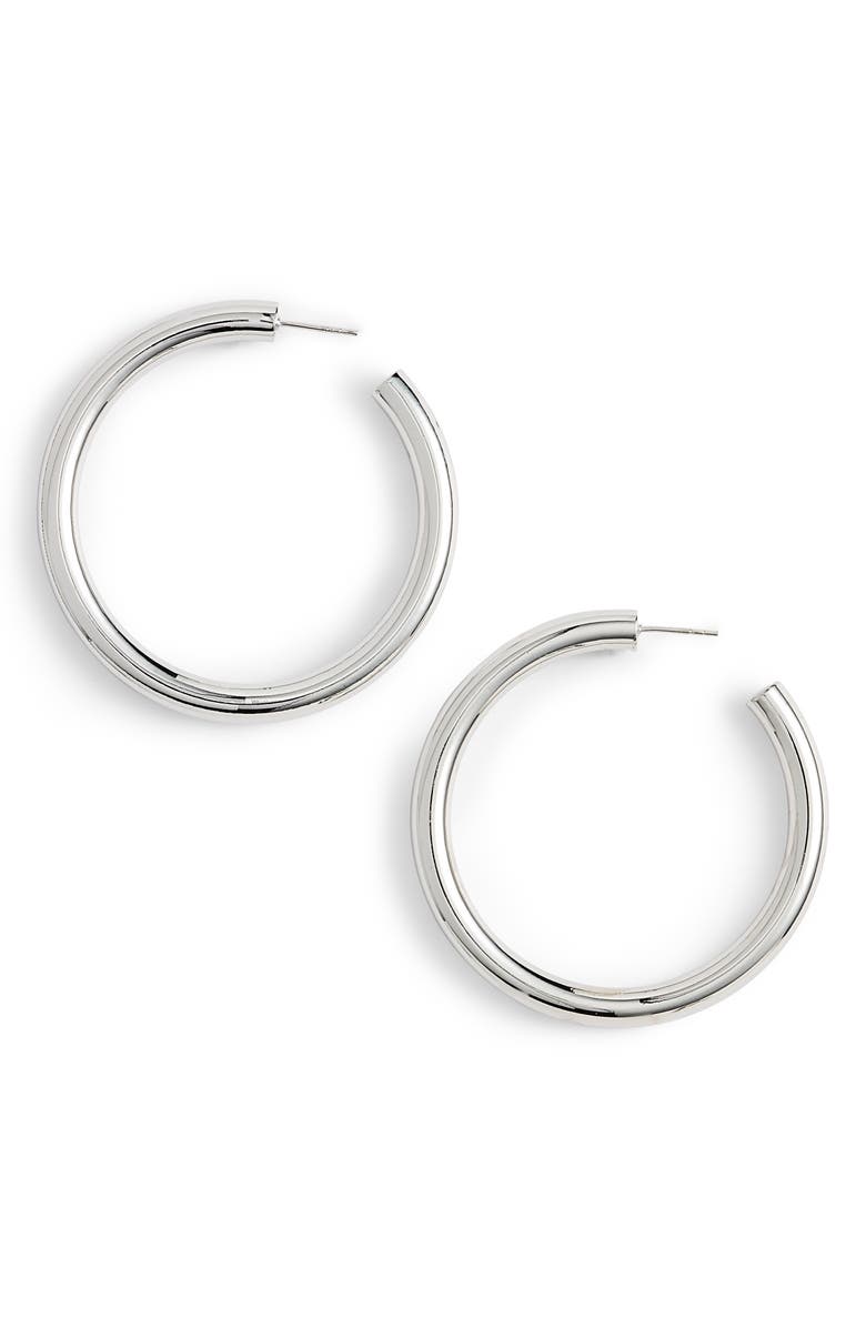 Argento Vivo Sterling Silver Argento Vivo Hollow Hoop Earrings, Main, color, 
