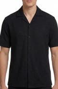 Report Collection Textured Knit Camp Shirt