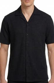 Report Collection Textured Knit Camp Shirt