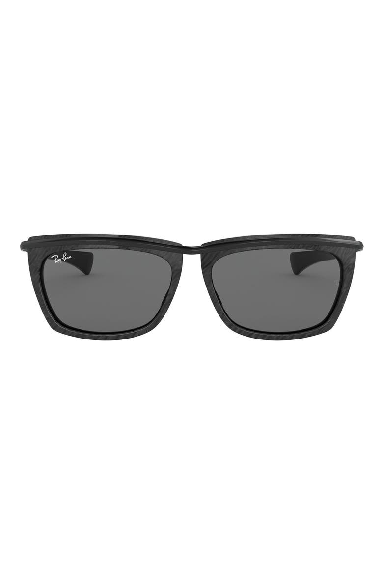 56mm Flattop Sunglasses, Main, color, BLACK
