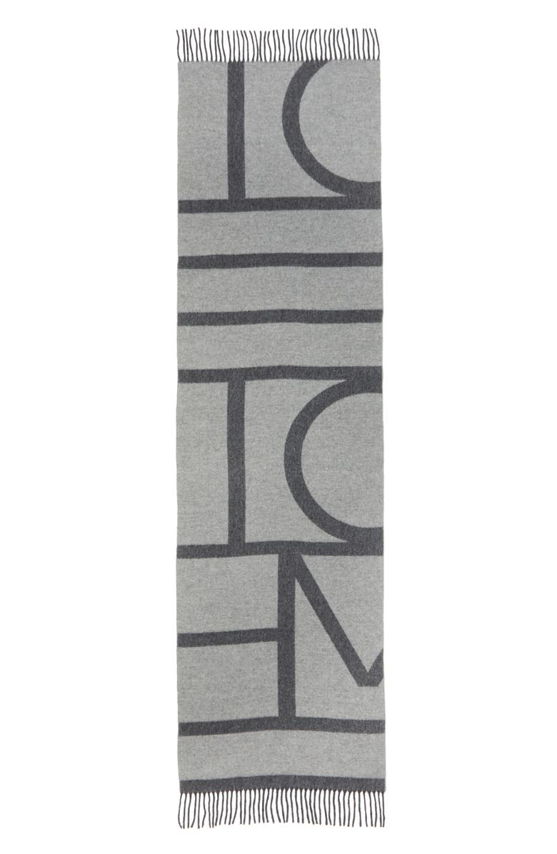 TOTEME Monogram Wool Jacquard Scarf, Main, color,